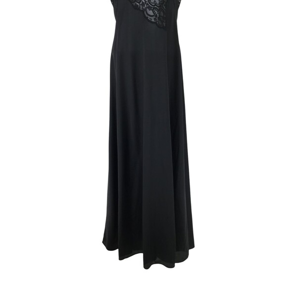 Lily of France Lingerie sz S Black Nylon Maxi Nightgown Lace Union Made 50s USA - Picture 6 of 15
